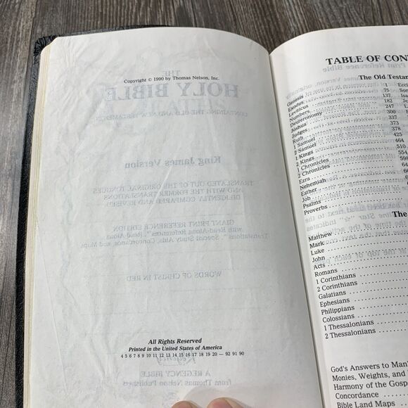 Nelson Regency Holy Bible KJV Giant Print Red Letter 883C 1990 9.5”x6.5” Leather - Picture 10 of 14